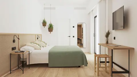 Habitaci&oacute;n del futuro hotel de la cadena Honne en Playa de Palma.
