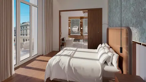 Una de las habitaciones del nuevo hotel de Melia en Mil&aacute;n.