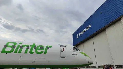Uno de los aviones de Binter que cubren la ruta entre Mallorca y Canarias.