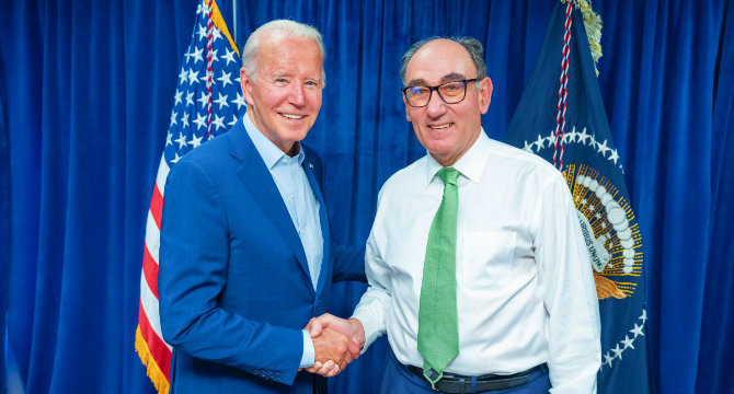  Joe Biden, presidente de los EE UU, e Ignacio Galán, presidente de Iberdrola. 