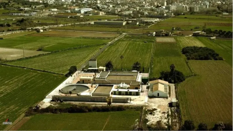 Imagen a&eacute;rea de la EDAR de Felanitx.