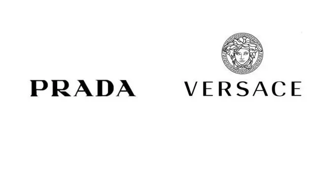 Logos de Prada y Versace. 
