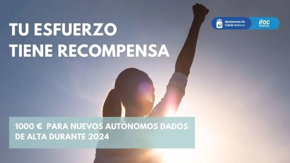 Cartel de las ayudas a aut&oacute;nomos del Ayuntamiento de Calvi&agrave;. (Ayuntamiento de Calvi&agrave;)