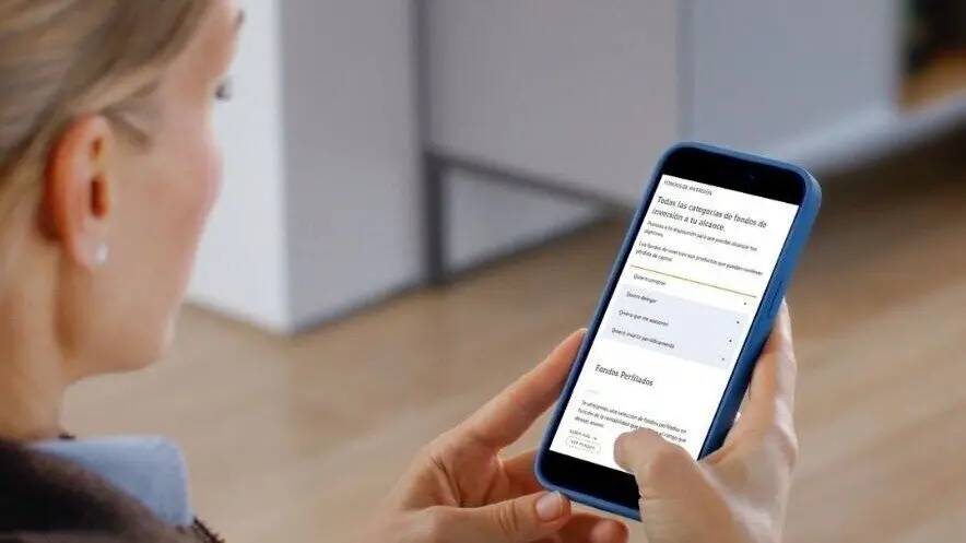  App con las opciones de fondos de inversi&oacute;n. (Bankinter) 