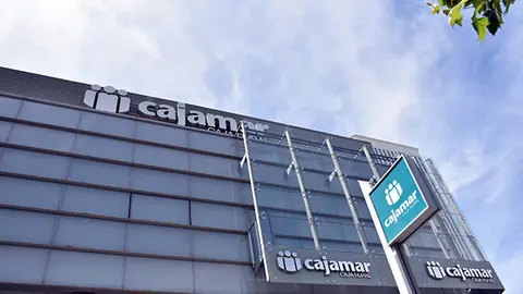  Detalle de la sede social BCC-Grupo Cajamar. (Archivo) 