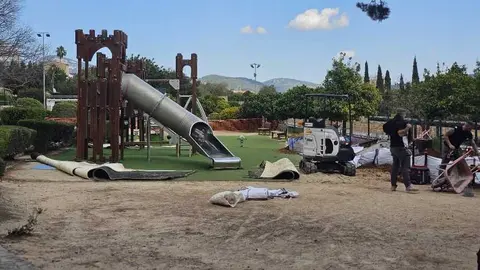 Imagen de las obras en el parque de Son&nbsp;Tugores. (Ayuntamiento de Alar&oacute;)